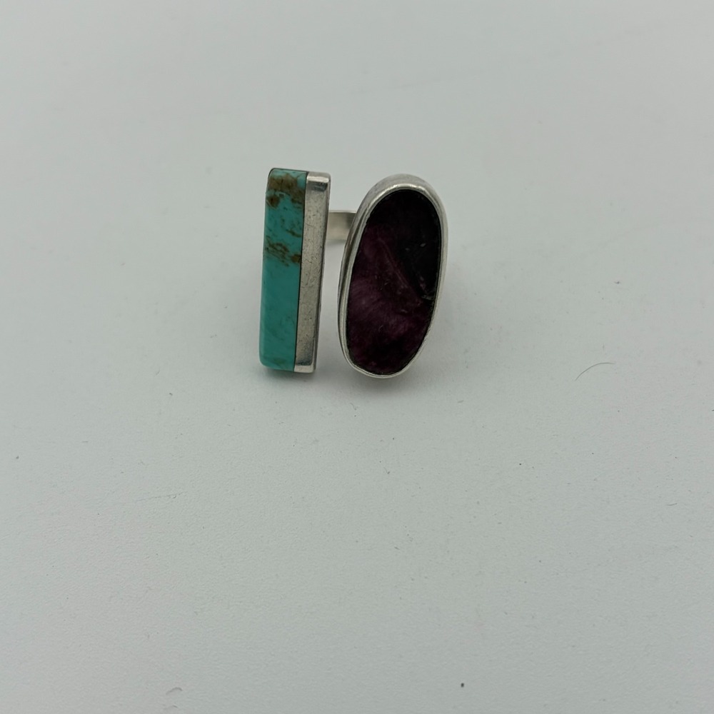 Vintage Aouthwestern Sterling Silver Ring MS LS Turquoise